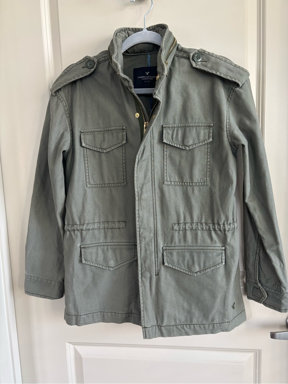 American Eagle Outfitters Olive Green Military Field Jacket